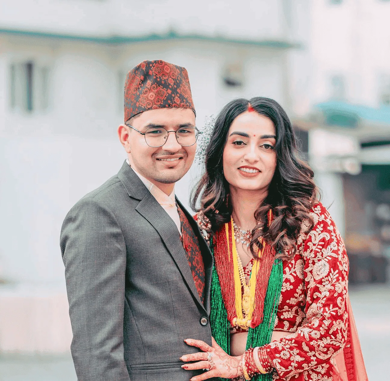 Couple on their wedding day